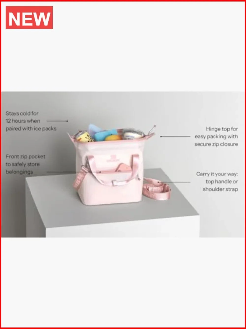 Insulated Soft Cooler Bag Lunch Box with Zipper Travel Bag